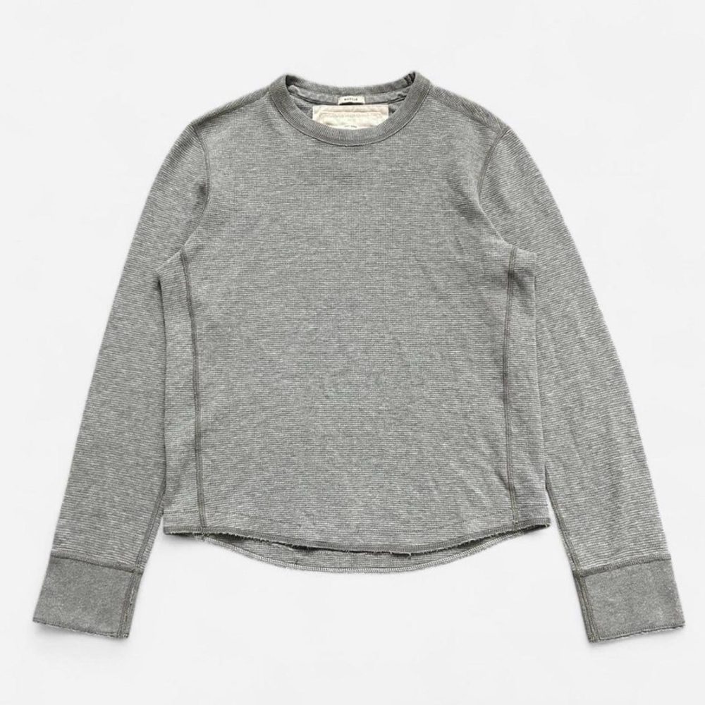Vintage Mens Abercrombie & Fitch Gray Long-Sleeve Thermal Long Sleeve Top